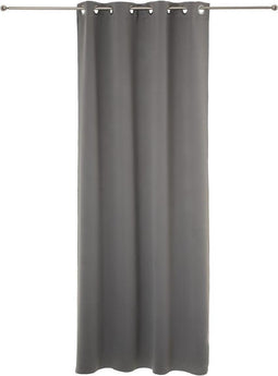 Atmosphera set van 2 Grijze verduisteringsgordijnen 135x240cm - Kant en klaar met ringen - Gordijn r