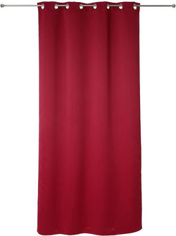 Atmosphera set van 2 Rode verduisteringsgordijnen 135x240cm - Kant en klaar met ringen - Gordijn raa