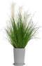 Atmosphera siergras kunstplant - grasplant sprieten/pluimen - donkergroen - H70 cm - in pot - pvc - kunstplanten binnen