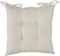 Atmosphera Stoelkussen Clem 38x38cm - Met 2 lintjes - 100% polyester - Beige Linnen