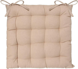 Atmosphera Stoelkussen Loria Beige 38 x 38 cm - Met 2 lintjes - 100% katoen