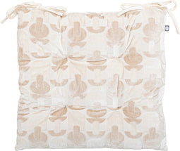 Atmosphera Stoelkussen Luna Jacquard 38x38cm - Met 2 lintjes - 100% polyester - Beige