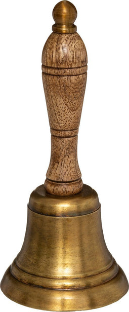 Atmosphera Tafelbel - schoolbel - bel - mango - bruin 17cm