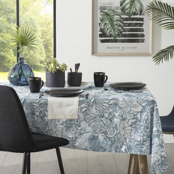 Atmosphera Tafelkleed Jungle anti vlek - 140 x 240 cm - Blauw - Anti vlekken