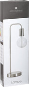 Atmosphera Tafellamp/bureaulampje Design Light - metallic zilver - H46 cm - Leeslamp