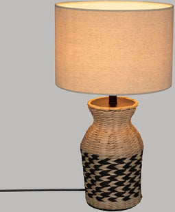 Atmosphera Tafellamp Mena Hyacint D28x35cm - Zwart/Wit/Beige - E27