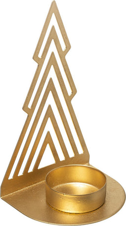 Atmosphera Theelichthouder kerstboom goud - H13.5 - Kerst decoratie