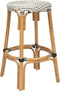 Atmosphera Trecia Rotan Barkruk met voetsteun D40xH66cm - Wit/Zwart
