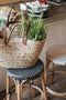 Atmosphera Trecia Rotan Barkruk met voetsteun D40xH66cm - Wit/Zwart