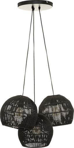 Atmosphera Tropi Hanglamp zwat - Dia 25 cm - Zwart - Lamp - E27 - Pendellamp - Exclusief lichtbronnen