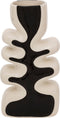 Atmosphera Twisted Lime Keramische Vaas - 9x28x15cm - Zwart/Wit