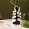 Atmosphera Twisted Lime Keramische Vaas - 9x28x15cm - Zwart/Wit