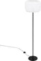 Atmosphera Vloerlamp met linnen kap - Ø37xH150cm - Zwart/Wit