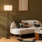 Atmosphera Vloerlamp met linnen kap - Ø37xH150cm - Zwart/Wit