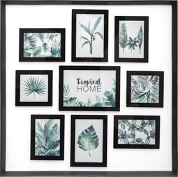 Atmosphera Wanddecoratie foto - Fotolijst - Fotohouder - Fotokader - Zwart - 9 Foto's - 57 cm