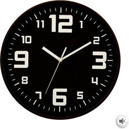 Atmosphera Wandklok - Zwart - Dia 30 cm - Stil uurwerk - Kunststof