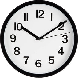 Atmosphera Wandklok - Zwart - Kunststof - Dia22 cm