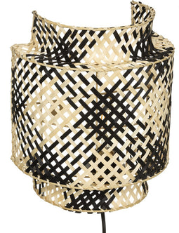 Atmosphera Wandlamp Liby Bamboe natural/zwart - Dia 23 cm - Lamp