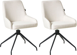 JENNER - Set van 2 eetkamerstoelen - Gebroken wit - Polyester