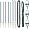 vidaXL - Tuinpalen - met - Spike - - - 7 - stuks - Ø32 - mm, - 140 - cm, - Gegalvaniseerd - Staal
