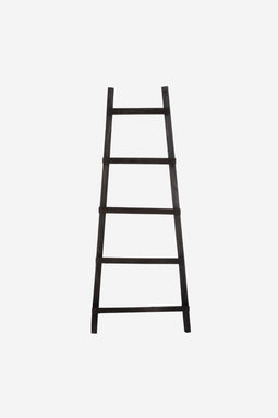 House of Seasons - Decoratie Houten Rek - Ladderrek voor handdoeken en kleding - Zwart - L29 x B49 x H119 cm