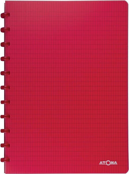 Atoma Trendy schrift, ft A4, 144 bladzijden, commercieel geruit, transparant rood