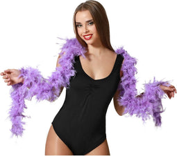 Atosa Carnaval verkleed boa met veren - paars - 180 cm - 45 gram - Glitter and Glamour - verkleed accessoires