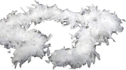 Atosa Carnaval verkleed boa met veren - wit - 180 cm - 45 gram - Glitter and Glamour - verkleed accessoires