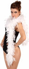 Atosa Carnaval verkleed boa met veren - wit - 180 cm - 45 gram - Glitter and Glamour - verkleed accessoires