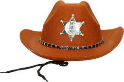 Atosa Carnaval verkleed Cowboy hoed Kentucky - bruin - volwassenen - Western Sheriff thema
