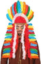 Atosa Carnaval verkleed indianen tooi - multi kleur veren - voor heren