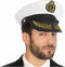 Atosa Carnaval verkleed Kapiteinspet - wit/goud/zwart - voor volwassenen - Maritiem thema - Zeeman