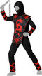 Atosa Carnaval verkleed kostuum/outfit - Ninja - voor jongens - zwart/rood - polyester - Compleet 128