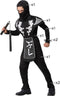 Atosa Carnaval verkleed kostuum/outfit - Ninja - voor jongens - zwart/wit - polyester - Compleet 128