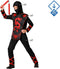 Atosa Carnaval verkleed kostuum/outfit - Ninja - voor jongens - zwart/rood - polyester - Compleet 128