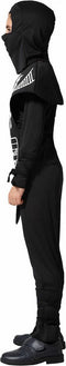 Atosa Carnaval verkleed kostuum/outfit - Ninja - voor jongens - zwart/wit - polyester - Compleet 140