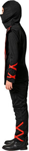 Atosa Carnaval verkleed kostuum/outfit - Ninja - voor jongens - zwart/rood - polyester - Compleet 128