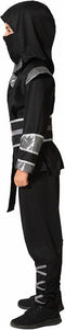 Atosa Carnaval verkleed kostuum/outfit - Ninja Warrior - voor jongens - zwart/wit - polyester - Compleet 116