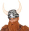 Atosa Carnaval verkleed Viking helm - grijs - met hoorns - plastic - heren - krijgers en ridders