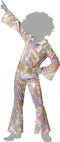 Atosa Disco Fever jumpsuit - metallic - voor kinderen - 2-delig - Carnaval/70's foute party 140