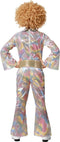 Atosa Disco Fever jumpsuit - metallic - voor kinderen - 2-delig - Carnaval/70's foute party 140