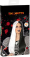 Atosa Halloween verkleedpruik lang haar - zwart/wit - dames - Zombie/Spook/Heks