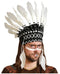 Atosa indianen veren hoofd tooi voor heren - zwart/wit - met ornamenten - carnaval/verkleed accessoires - volwassenen