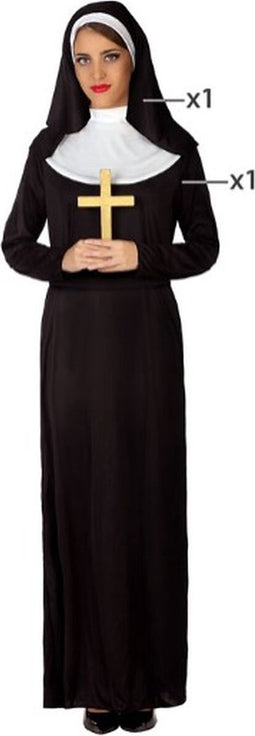 Atosa Nonnenkostuum Zwart XL