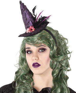 ATOSA - Paarse heksenhoed haarband voor volwassenen - Hoeden > Hoedjes