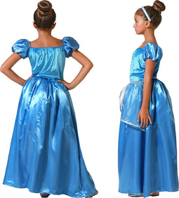 Atosa Prinsessen verkleed jurk - blauw - luxe prinsessenjurk - voor kinderen 116