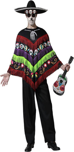 ATOSA - Skelet verkleedponcho Dia de los muertos volwassenen