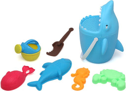 Atosa Strand/zandbak speelgoed set - emmer/schepjes met vormpjes - plastic - Sealife - Zandbakspeeltjes - Strandspeelgoed