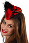 Atosa Verkleed diadeem mini hoedje - zwart/rood - meisjes/dames - Piraten thema