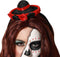 Atosa Verkleed diadeem mini hoedje - zwart/rood - meisjes/dames - Mexicaanse Sombrero thema